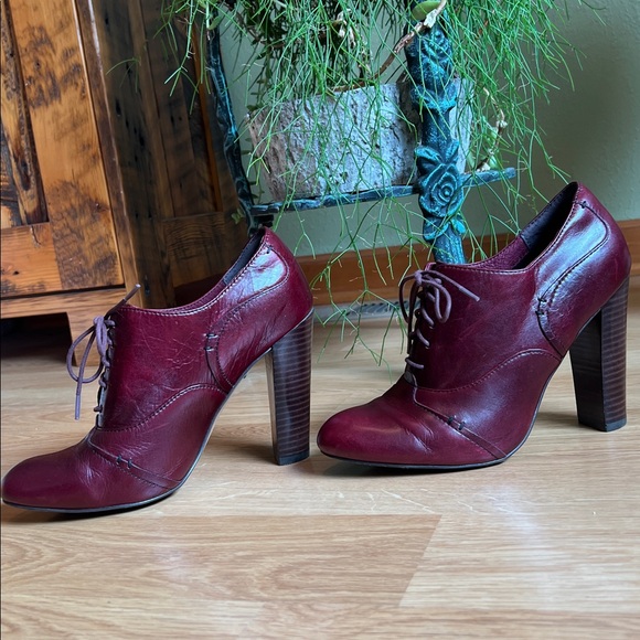 Isolá / Isola - Oxford Bootie 4 inch Heel Oxblood Chianti Leather - Size 8 - Picture 3 of 16